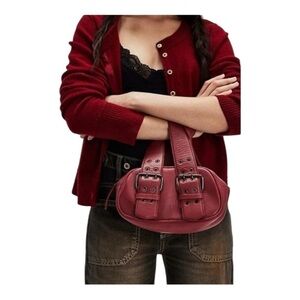 Free People Say Yes Bag in Maroon/Red Leather Retail $78 NWOT